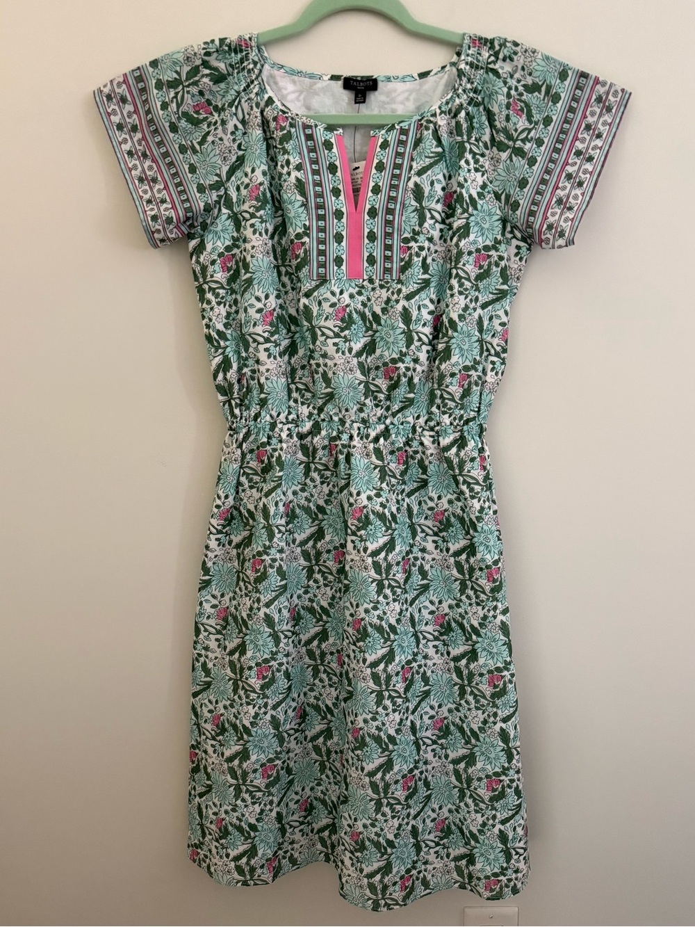 NWT Talbots Petite floral-print cotton dress size 2P
